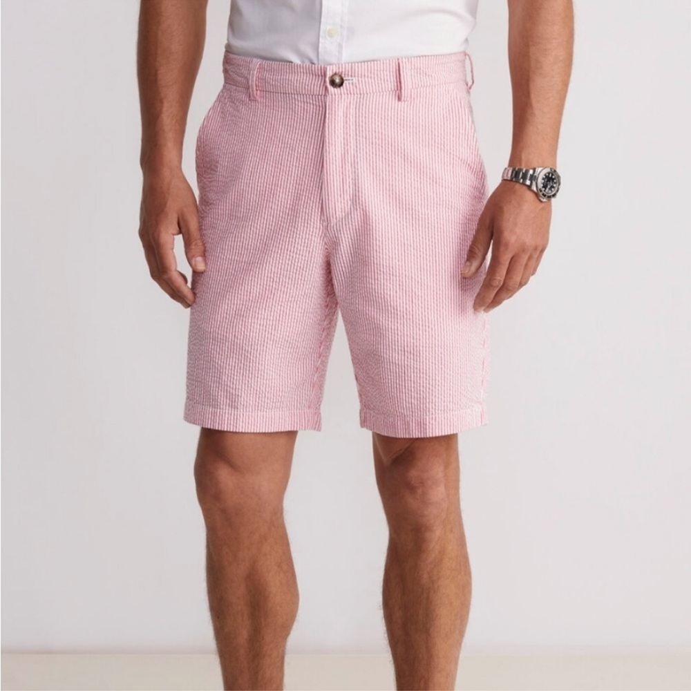 New Southern Tide‎ red seersucker shorts